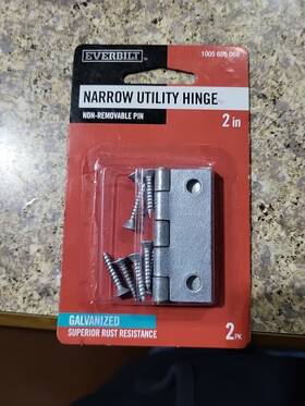 1005686068 Everbilt 2-pk Narrow Utility Hinge Non-removable Pin Galvanized 2 Inch