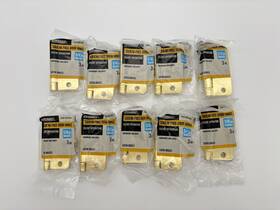 1005694663 Everbilt 10-pk Squeak-free Door Hinge 3 Inch X 1/4 Radius With Hardware Satin Brass