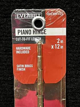1005694681 Everbilt 3 Piano Hinge Satin Brass Finish 2 Inch X 12 Square Radius Continuous