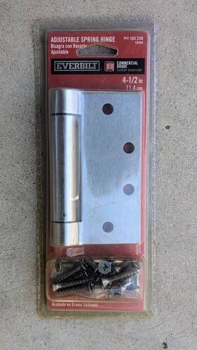 163238 Everbilt 4-1/2 Inch Sq. Satin Chrome Adjustable Spring Door Hinge 163 238