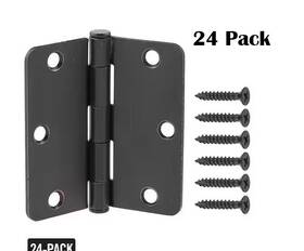 16550 Everbilt 24-pack 3-1/2 Inch X 1/4 Radius Oil-rubbed Bronze Butt Door Hinge Value Pack