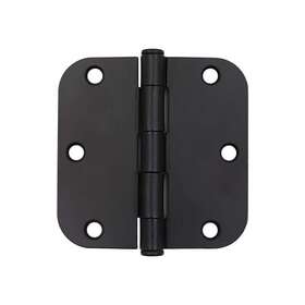 16640 Everbilt Radius Door Hinge 3-1/2 Inch X 5/8 With Screws Steel Matte Black 48-pack
