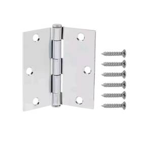 16675 Everbilt 48 Pack 3.5 Inch Chrome Door Hinges Square Radius Squeak-free Steel Hardware