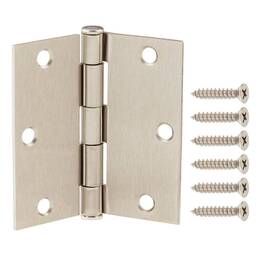 16760 Everbilt 3-1/2 Inch Square Corner Door Hinge Removable Pin Satin Nickel 48-pack