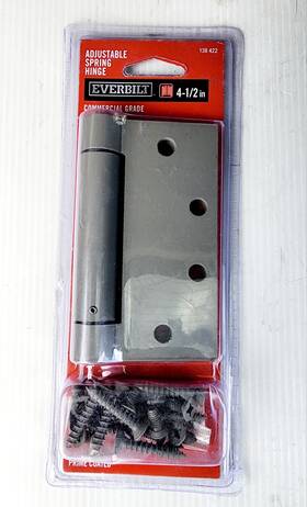 20544 Everbilt 4-1/2 Inch Prime Coated Adjustable Spring Door Hinge U