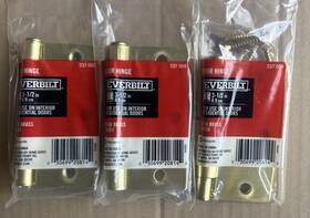 237009 Everbilt 3 Door Hinges 3.5 Inch Square Corner Satin Brass Finish