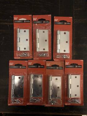 240885 Everbilt Lot Of 7 Utility Hinge 3-1/2 Inch Zinc Plated