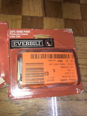 241-709 Everbilt Cafe Louvered Door Pivot Brass Finish 3/4-1-1/8 Inch Doors Set 241 709 H8