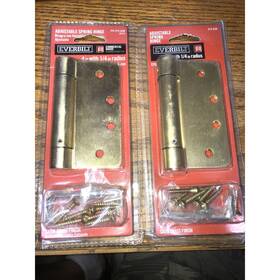 275839 Everbilt 2pack Adjust Spring Door Hinge Comm 4 Inch 1/4 Radius Satin Brass 275 839
