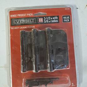 28316 Everbilt 3-1/2 Inch X 5/8 Radius Matte Black Squeak-free Door Hinge 3-pack
