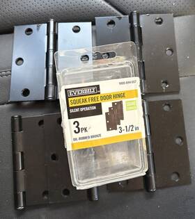 28406 Everbilt Used 3.5 Inch X 5/8 Square Corner Sqk-free Hinge Orb 2 Penrod S