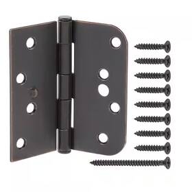 28506 Everbilt 3 Pack 4 Inch Square X 5/8 Radius Oil-rubbed Bronze Squeak-free Door Hinge