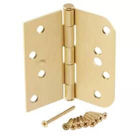 Everbilt 28606 10pk 4 In Square X 5/8 Radius Satin Brass Security Door Hinges