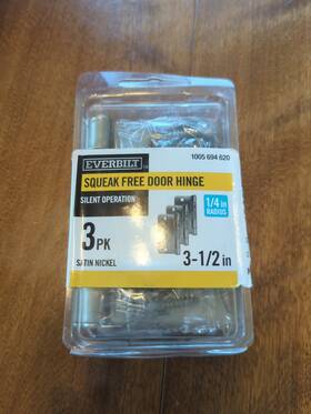 28686 Everbilt 3-pk Squeak-free Door Hinge Satin Nickel 3-1/2 Inch X 1/4 Radius