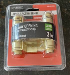 28966 Everbilt 3 Inch Square Radius Satin Brass Double Action Hinge