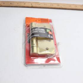29036 Everbilt Adjustable Spring Hinge Satin Brass 4 Inch Square X 5/8 Radius