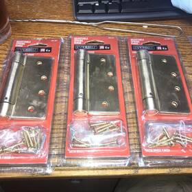 290807 Everbilt 60 Valuelot Of 3 Adjustable Spring Hinges 4 Inch Square Corner Satin Brass