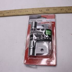 29116 Everbilt Square Radius Adjustable Spring Door Hinge Satin Chrome 3-1/2 Inch