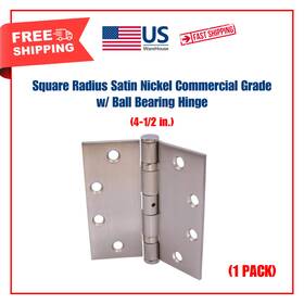 29236 Everbilt 4-1/2 Inch Square Radius Satin Nickel Commercial Grade With Ball Bearing Hinge