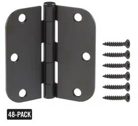 308897600 Everbilt 48-pk Door Hinge Steel Oil-rubbed Bronze 3-1/2 Inch X 5/8 Radius