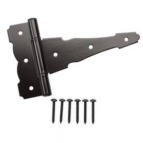 Everbilt 313054584595 6 Inch X 4-1/4 Standard Black Heavy-duty Decorative Tee Hinge