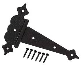 Everbilt 445003774726 6 Inch Standard Black Decorative Hammered Tee Hinge