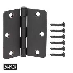 Everbilt 445019868846 24-pack 3-1/2 Inch X 1/4 Radius Oil-rubbed Bronze Butt Door Hinge Value Pack