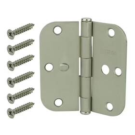 Everbilt 445028489445 3-1/2 Inch X 5/8 Radius Satin Nickel Security Door Hinge Value Pack 18-pack