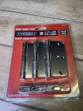481-003 Everbilt 3-pk Security Door Hinge Satin Nickel 3-1/2 Inch X 5/8 Radius 481 003