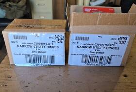 649163 Everbilt Utility Hinges 2 Inch . Zinc Plated Boxes Of 6 - Pks