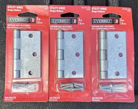 698-578 Everbilt Lot Of 3 Utility Door Cabinet Hinge 3-1/2 Inch Galvanized 698 578