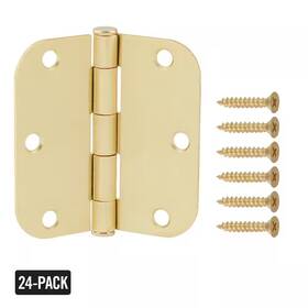 Everbilt 705353704734 24-pack 3-1/2 Inch X 5/8 Radius Satin Brass Butt Door Hinge Value Pack