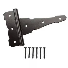 Everbilt 711181144079 6 Inch X 4-1/4 Standard Black Heavy-duty Decorative Tee Hinge