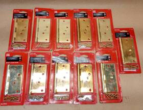 716-383 Everbilt Lot Of 11 4 Inch Solid Brass With Security Features Door Hinges 716 383