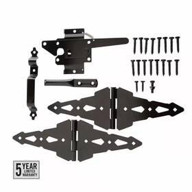 Everbilt 726084817135 Black Stainless Steel Post Latch Gate Set