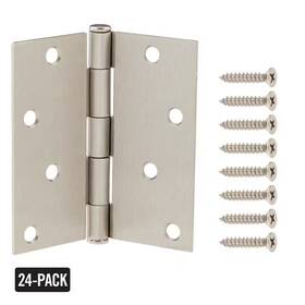 Everbilt 744759167798 24-pack 4 Inch Square Corner Satin Nickel Butt Door Hinge Value Pack