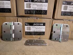 Jh35188 Evermark Satin Nickel 3.5 Inch X With 5/8 Radius Door Hinge 3 1/2 100 Pack