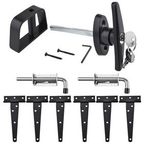 Ewonice 764283355652 Shed Door Hardware Kit- Includes Hinges Latches And T-handle Lock