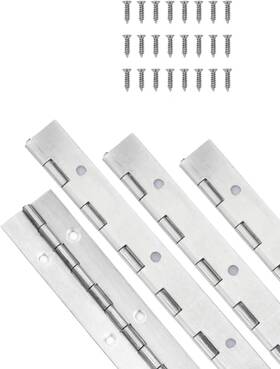 6584 Eysold 726084661677 4pcs 6inch Classic Silvery Stainless Steel Piano Hinges 0.05 Inch Thickness 1.2 O