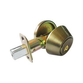 Dl81 Faultless Antique Brass Single Cylinder Deadbolt 1-3/4 In