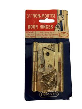 Bd542 Ferum Vintage Door Hinges 3-1/2 Non Mortise With Screws In Package