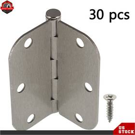 Ber267390 Findmal 30 Pcs Satin Nickel Door Hinges 3.5 3.5in 2.2mm 5/8 Inch Radius Corners