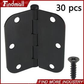 463398 Findmall 30pcs 3-1/2 Inch Oil Rubbed Bronze Door Hinges 3.5 2.2mm 5/8 In Radius Corners