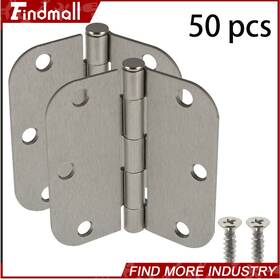 463450 Findmall 18-50pack 3.5 Inch Satin Nickei Interior Door Hinges With 5/8 Radius Hinge
