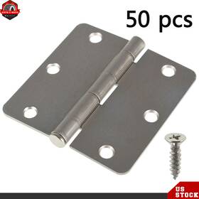 Ber267450 Findmall 50pieces Satin Nickel Door Hinges 1/4 Inch Radius Corners 3 1/2