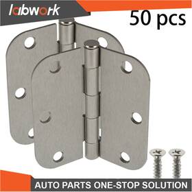 Tl17827q Findmall Labwork 50 Pcs 3.5 Inch X 2.2mm 5/8 Satin Nickel Door Hinges Radius Corners