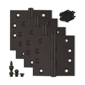 Finsbury Hardware 438060580302 Heavy Duty Door Hinge Bronze Ball Bearing 4x4 Inch Solid Brass Wit