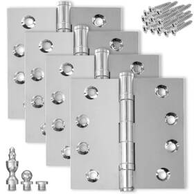 Finsbury Hardware 438060580388 Solid Brass Chrome Door Hinge Heavy Duty Ball Bearing Shiny Silver 4x4 Inch W