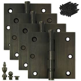 Finsbury Hardware 438060580814 Solid Brass Door Hinge Heavy Duty Ball Bearing 3.5 X Inch With Decorative