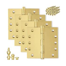 Finsbury Hardware 438060582610 Solid Brass Door Hinge Heavy Duty Ball Bearing Polished Shiny Gold 5x5 Inch W